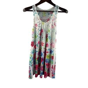 Women’s Sheik Boutique Large White w/ Multicolor Floral Sleeveless Blouse